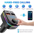 Pikkukuva 2 / 4: Bluetooth FM-lähetin autoon, langaton handsfree-puhelu, MP3-soitin, kaksois-USB-tuki SD-kortille, USB- ja muistitikulle (lähetin + USB-C-kaapeli)