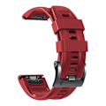 Pikkukuva 4 / 5: Silikoniranneke Garmin Tactix 7 Pro/Fenix ​​7X/Fenix ​​6X Pro -kelloon, 26 mm, musta solki (punainen)