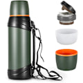Miniatyrbild 1 av 4: 2,5 l Isolerad Termosflaska i Rostfritt Stål för Resor med BPA-Fri Mugg - Stor Vakuumflaska green