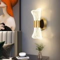 Miniatyrbillede 4 af 5: LED væglampe indendørs moderne, 10W væglampe dæmpbar med 3 lysfarver, væglampe lavet af akryl i guld til soveværelse