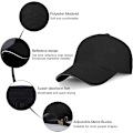 Miniatyrbild 3 av 5: Basebollkepsar för Män - Enkla Reflekterande Basebollkepsar för Män Justerbara Casual Peak Caps, svart