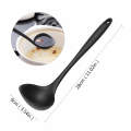 Miniatyrbillede 2 af 5: Suppeske, Non-Stick Silikoneske Varmeresistent Køkkenske Ergonomisk Serveringsske Suppeske Ske med behageligt greb Sort