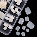 Miniatyrbillede 2 af 4: 100 stk. Kvadratiske Falske Tånegle Fuld Dækning Hvide Kunstige Falske Tånegle Akryl Fod Neglekunst Tips Manicure Værktøjer