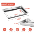 Miniatyrbillede 2 af 5: Bageplade Cookie Sheet Sæt af 2, Rustfrit til ovn Non Stick, Spejl Finish Non Toxic & Sundt Ovn Bakke, Nem Rengøring & Opvaskemaskine Sikker