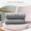 Miniatyrbillede 4 af 5: Stor Flanel Fleece Pled, 180*200 CM Sofa Pled, Blød Jacquard Vævet Bladmønster Pled til Sofa