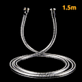 Miniatyrbillede 5 af 6: 1,5 m (59”) Bruseslange | Rustfrit Stål Udskiftning Universal Pasform Bruseslange Anti-Kink Slange med 4 Skiver