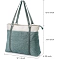 Miniatyrbillede 3 af 5: Dame Laptop Håndtaske, Letvægts Canvas Splice Tote Taske, 15.6 Tommer Laptop Tote Taske Dark Blue