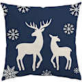 Pikkukuva 3 / 5: 4 kpl jouluaiheisia tyynyliinoja, kirjain Fawn Snowflake 18x18 tuumaa
