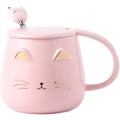 Miniatyrbilde 1 av 5: Rosa Katt Kopper, Søt Kattunge Formet Keramisk Kaffe Kopper med Rustfritt Stål Skje, Nyhet Kaffe Kopper for Katt Elskere, Kvinner og Jenter