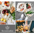 Miniatyrbilde 5 av 5: Handlepose Nett-Handlepose, Gjenbrukbar Handlepose, Mesh Bomulls-Handlepose