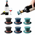 Miniatyrbillede 1 af 5: Silikone Vinstop, 6-pak, 1,18 tommer (2 grønne, blå, sorte)