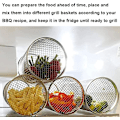 Miniatyrbillede 2 af 5: Rullende grillkurv til udendørs grill, grill i rustfrit ståltrådsnet cylinder, BBQ udendørs grill net BBQ mesh cylinder, (7.78in（20cm）)