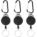 Pikkukuva 1 / 5: 3-pack sisäänvedettävä avaimenperä (musta)