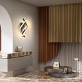 Miniatyrbillede 2 af 5: LED vægbelysning, væglampe indendørs moderne 26W, væglampe indendørs LED buet design, 3000 K varm hvidt lys, sort, til soveværelse, studie