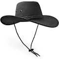 Miniatyrbild 2 av 5: Cowboyhatt, Solhatt Faux Läder Suede Resekeps Westernhatt Utomhus Solskydd, svart