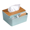 Miniatyrbillede 1 af 5: 3 i 1 Tissue Box Holder Rektangulær, Tissue Holder med Opbevaring til Hjem, Kontor, Bil (Grøn)