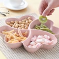 Miniatyrbillede 2 af 3: 4 stk. Multi-brug Ruminddelte Bakker Skridsikre Serveringsfade til Fester 4 Sektions Genanvendelige Plastik Serveringsbakker 23 x 3 cm