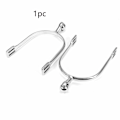 Pikkukuva 3 / 5: Hevoskannukset, 1 pari ruostumattomasta teräksestä valmistetut ratsastuskannukset, rullapallohevoskannukset, All Around Walking Horse Roping Spurs Ratsastushevosvarusteet