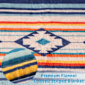 Miniatyrbilde 6 av 6: Flanellteppe Blå Stripe Myk Komfortabel Vendbar Sherpa Fleece Kastteppe, Luksuriøs Stor Flanell Kast for Sofa Setteplass Seng, 150x200 cm