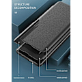 Pikkukuva 6 / 6: Kirkasikkunainen suojakotelo magneettisella sulkimella PC + PU-nahkaa kirjatyylinen jalusta iskunkestävä suojakuori Samsung S23:lle Chinese Red S23 Ultra