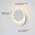 Miniatyrbillede 3 af 5: Indendørs væglamper 12W Hvid, Moderne LED væglampe, 360 roterbar 3000K Varm hvid, Belysningslys