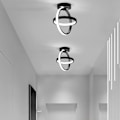 Miniatyrbillede 2 af 5: Sort loftslampe 2 cirkler moderne 21W (koldt hvidt lys)