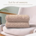 Miniatyrbillede 4 af 6: Stor Flanel Fleece Pled, 180*200 CM Sofa Pled, Blød Jacquard Vævet Bladmønster Pled til Sofa