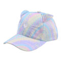 Miniatyrbilde 4 av 4: Baseballcaps for jenter, fargerik katt sommercaps justerbar hodeomkrets caps hestehale caps justerbar snapback caps rosa