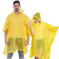 Miniatyrbillede 2 af 5: Regnponchoer til kvinder og mænd med snørehætte til voksne Yellow