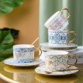 Miniatyrbilde 4 av 5: Keramisk Kaffe Krus Lys Luksus Keramisk Kaffe Kopp Europeisk Retro Sett Hjem Stil Engelsk Ettermiddagste (A)