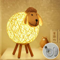 Miniatyrbild 1 av 4: LED Nattlampa, Får Rattan Sänglampa, Nattljusprojektor, Lampa för Sovrum, Babyrum, Vardagsrum, Present, USB/Tryckknappsbrytare 110cm