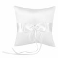 Miniatyrbilde 1 av 5: Bryllupsringpute, Elfenbenshvit Sateng Sløyfe Ringbærerholder Puter med Simulering Perle Bryllupsring Pute Puteholder
