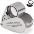 Pikkukuva 1 / 5: Metallinen taittuva jalokivikauppiasluuppi 40 x LED-valolla