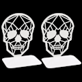 Miniatyrbillede 1 af 5: Metal Skull Design Sort Bogstøtte (1 Par-Hvid)