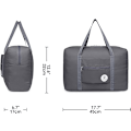 Miniatyrbillede 4 af 5: Spirit Airlines Foldbar Rejsetaske til Personlige Ejendele, 18x14x11 Foldbar Rejsetaske, Overnatningstaske Håndbagage til Kvinder og Mænd Grey