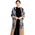 Miniatyrbillede 3 af 6: Dames Sjal Vinter Lang Blød Varmt Tartan Check Wraps Uld Spinde Tassel Shawl Stole Sjal Kvinder Julegave