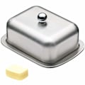 Miniatyrbilde 1 av 5: Smørboks i rustfritt stål med lokk