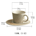 Miniatyrbild 2 av 5: Kaffe Mugg Kaffe Kopp Hushålls Porslin Randig Kaffe Kopp