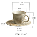 Miniatyrbillede 2 af 5: Kaffe krus kaffekop husholdnings stentøj stribet kaffekop