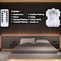 Miniatyrbilde 4 av 7: 3m Batteridrevne LED-lysstrimler med fjernkontroll, 90 LED-lys, vanntett, 8 moduser, dimmbar, timer, selvklebende