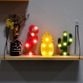 Miniatyrbillede 3 af 5: Flamingo Ananas Kaktus Mini Natlampe Sæt LED Natlampe