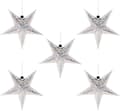 5-pack pappersstjärnlyktor - 45 cm - Juldekorationer (Silver)-FO-