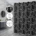 Miniatyrbillede 2 af 5: Bruseforhæng sort, 100% polyester, 12 kroge (100x180 cm, sort)