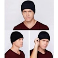 Miniatyrbillede 3 af 5: 2-pak Vinter Slouch Beanie Strikkede Huer til Mænd og Kvinder, Varm Fleeceforet Vinterhue, Unisex, Genanvendelig (One Size)
