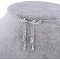 Miniatyrbillede 2 af 4: 925 Sterling Sølv Krystal Dangle Øre Manchet Ørering til Kvinder