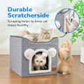 Miniatyrbilde 2 av 5: Foldbar Kattens Hus, Kattenseng 2 Lag Stor Kattens Hule for Kjæledyr med Kløsebrett og Fluffy Ball