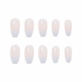 Miniatyrbillede 3 af 5: Nude Gradient Hvide Falske Negle Blanke Mid-length Falske Negle