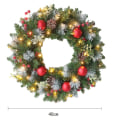 Miniatyrbillede 5 af 5: Kunstig juleguirlande, blandet juledekoration, LED-lys 40 cm
