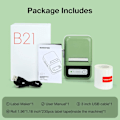 Miniatyrbillede 6 af 7: B21 Etiketprinter, Bluetooth-mærkningsprintet med stregkoder, udskrivningsstørrelse 20-50 mm, med 1 rulle startpapir