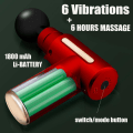 Pikkukuva 3 / 5: Mini-hierontapistooli, USB-laturi, 4 hierontapäätä, 6 tilaa (PUNAINEN)